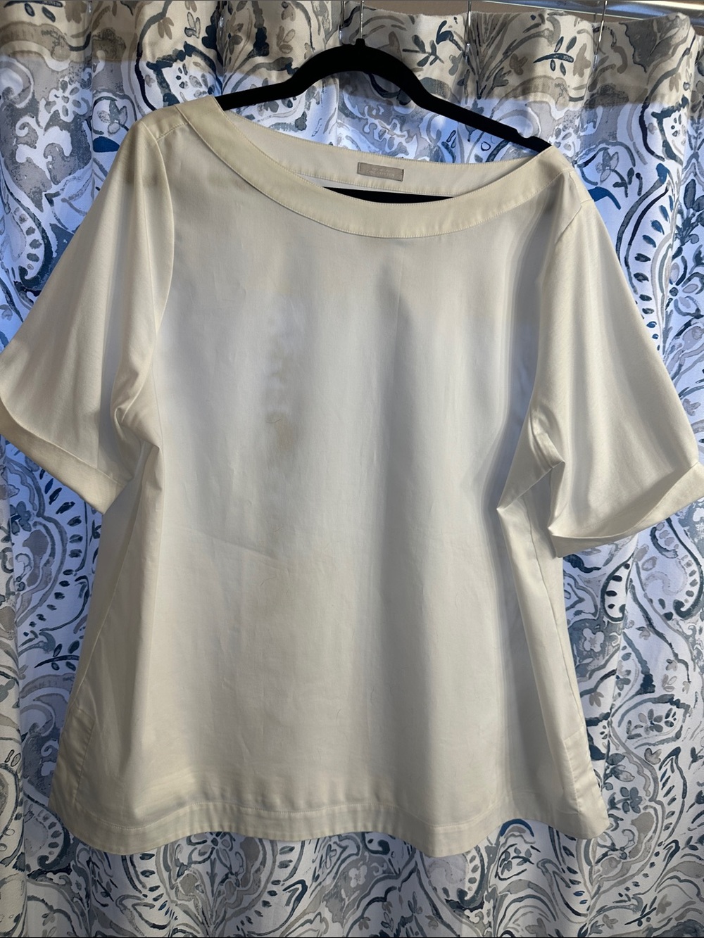 Chico's Cream Boatneck Short-Sleeve Top size “3”